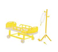 Milisten 1 Set Letto Medico Simulare Ragazzo Giocattolo Medico Vestire Il Dottore Fare Finta Vestirsi e Fingere Di Giocare Forniture in Miniatura Gioca a Kit Medico Giallo Plastica