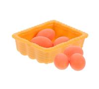 Milisten 1 Set Mini Uova Decorative con Cestino Accessori per Decorazione Case Miniatura Ottime per Ambientazioni e Scene Creative