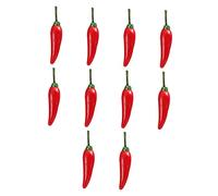 Milisten 10 Pezzi peperoncino verdure impostore peperoni peperone in miniatura Mini articoli Miniature mini cose articoli in miniatura di simulazione resina rosso