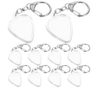 Milisten 10 Pezzi Porta Plettro Trasparente per Chitarra con Portachiavi Custodia Acrilica Portatile per Plettri Acustici ed Elettrici Accessorio Leggero Moda