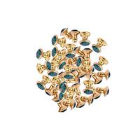 Milisten 100 Pz Rivetti con Strass Borchie Punk Punte di Diamanti Rivetti per Cintura in Pelle Borsa Decorazione in Pelle (Diamante Verde con Bordo Dorato)