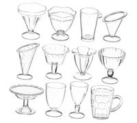 Milisten 12 Mini Tazze Trasparenti per Casa delle Bambole di Bicchierini Miniature per Dessert Accessori Creativi e Resistenti e Interazione Genitore-figlio