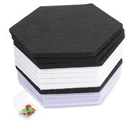 Milisten 12 pezzi Acustici Fonoassorbenti Autoadesivi Esagonali per Insonorizzazione per Soffitti e Densità Colori Nero Bianco e Grigio per e Scuole