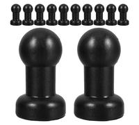 Milisten 12 Pezzi Cappucci Protettivi per Aste Salto in Plastica Forma di Sfera Coperture Resistenti per Tube Letto e Recinzioni Ricambi per Esterni e Interni Nero