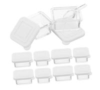 Milisten 12 Set Mini Contenitori Trasparenti per Cibo in Miniatura per Casa delle Accessori Cucina in Scala Ridotta con Cucchiaio Scatole Snack per Giochi Ruolo e Decorazioni