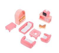 Milisten 1set Mobili Miniaturizzati Per Casa Delle Bambole Di Accessori Per Salotto Comprende Divano Tavolino Da Mobile Tv e Gattino Per Decorazioni Di Paesaggi e Regali