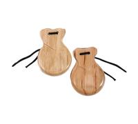 Milisten 2 Castanets in Legno di Naturale Strumento Percussione per Casa e Scuola Educativo per Design per Sviluppo Sociale e Creatività Musicale