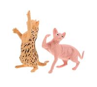 Milisten 2 Miniature Realistic Cat Figurines in Plastic Hairless And Leopard Models For Dollhouse Decoration And Desktop Ornaments Low Maintenance Simulated Kitten Toys