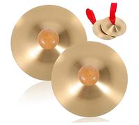 Milisten 2 paia Cymbali per Danza Del Ventre con Manici Legno da Strumenti Musicali Percussivi per Amanti Della Danza e Facile da Usare e Resistente Alla