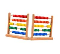 Milisten 2 Pallottoliere Legno File per Strumento Educativo Portatile con Perline Colorate per Apprendimento Migliora Coordinazione e Concentrazione