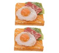 Milisten 2 Pezzi Fake Toast Bread And Fried Egg Props Realistic Bakery Decor Models For Kitchen Display Lightweight And Food Photography Accessories
