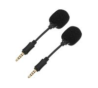 Milisten 2 pezzi Microfono In Line Microfono Professionale Direzionale con Riduzione Rumore per Live Singing su Smartphone e Plug And Play Nero