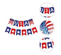 Milisten 2 pezzi Striscione Americana con Stelle Cinque Punte Resistente e Riutilizzabile Decorazione per Del e Addobbi per Compleanni
