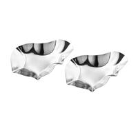 Milisten 2 Piatti per Ostriche Riutilizzabili in Inossidabile Argento Set Resistenti alla Ruggine e Impilabili, per Salse e Cottura al alla Brace
