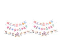 Milisten 2 Set Banner Decorativo Per Compleanno Fiori E Principesse Per Celebrare Compleanni E Tema 3 * 2