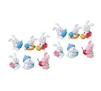 Milisten 2 Set Miniature Coniglietti in Per Decorazione Pasquale E Torte Figurine Artigianali Adorabili Per E 6 Pezzi*2