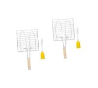 Milisten 2 Set per Barbecue Portatili con Cestino per e Pennello per Strumenti Pratici e Leggeri per Grigliate All per e Colore Casuale