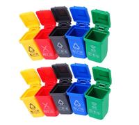 Milisten 20 Pezzi Mini Cestino Spazzatura Miniatura con Coperchio Mini Bidoni per Casa delle Bambole e Desktop Contenitori Smaltimento Rifiuti Educativi e Giochi di Riciclo