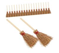 Milisten 20 Pezzi Mini Scopa Di Simulazione Scope Di Paglia In Miniatura Decorazione Artigianale Di Paglia Di Halloween Accessori Per Casa Delle Bambole Mini Manico Di Scopa