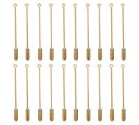 Milisten 20Pcs Spilla Pin Stick Metallo di Sicurezza Pins Vestito Revers Pin Stick con Stopper Estremità Gioielli Fai da te Accessori Cravatta Cappelli Sciarpa Argento, Oro, 8X 0,3 cm