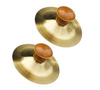 Milisten 2pezzi Cymbali Dito Con Manici Legno Per Danza e Spettacoli Strumento Musicale Per e Principianti Per e Intrattenimento