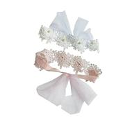 Milisten 2pezzi Fasce Per in Pizzo e Per Ragazzo Ragazza Ragazza Fiocchi in Chiffon Accessori Per Boutique Per Battesimo e Regalo