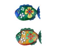 Milisten 2pezzi Pesce in Metallo Fatto a Mano Decorazione da Parete Ornamento Forma di Pesce Pesci Realistici Decorazioni da Appendere Sculture Parete