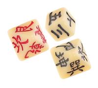 Milisten 3 Dadi Divinatori Antichi in Dadi Poliedrici per Divinazione con Design Cinese Jing Accessori per Giochi di Fortuna e Raduni Familiari Resistenti e Artistici