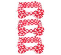 Milisten 3 Fasce Elastiche per Neonata 6-12 Mesi Fiocco Scozzese Rosso e Bianco Accessori per Chioma Bambina Leggeri e Confortevoli Fasce per Festa e Uso Quotidiano