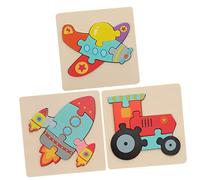 Milisten 3 Pezzi Puzzle Legno per Disegni e Educativo per Sviluppo Immaginativo e Abilità Motorie Sicuro con Arrotondato