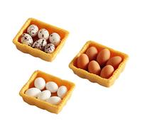 Milisten 3 Set di in scatola uova da casa delle bambole giocare mini roba mini oggetti di scena per la casa kit di scatole per uova simulate resina