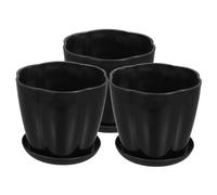 Milisten 3 set Vasi per Piante con Sottovaso Materiale Premium Traspirante Drenaggio Vasi da per Piante e Piccole Decorazione e Balcone