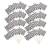 Milisten 360 Pezzi Bandierine da Festa a Scacchi Nere e Bianche, Stuzzicadenti per Torte e Cupcake in Carta Resistente, Decorazioni Alimentari per Compleanni, Eventi Sportivi e Picnic