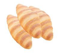 Milisten 3pezzi Pane Artificiale Realistico per Decorazioni da Cucina di Croissant Francese Finto di Cibo Simulato per Esposizione Fotografica Oggetti di Scena in Miniatura per Finto Cibo