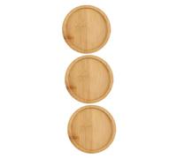 Milisten 3pezzi Vassoio Rotondo per Piante Grasse in Legno Sottovaso Rotondo per Piante Vassoi in Legno per Vasi da Fiori Sottovaso per Fiori Portavasi per Vassoi in Vaso Uso Multiuso P