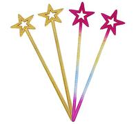 Milisten 4 Bacchette per Bastoni da Colorati Accessori per Costumi Compleanno e Feste per Ragazze per Giocare Fate e Folletti