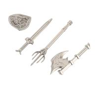 Milisten 4 Pezzi Accessori per blocchi da costruzione accessori per action figure spade giocattolo Oggetti di scena per cosplay per mini figure dell'esercito plastica Argento