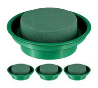 Milisten 4 Pezzi Fango Floreale Rotondo Ciotola, Blocchi per Composizioni Floreali Fresche e Artificiali, Base Assorbente per Fiori, per Decorazioni Casa, Matrimoni e Fioristi