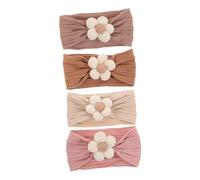 Milisten 4 Pezzi Fasce Elastiche Floreali per Neonata e Bambina con Fiore Accessori Capelli Elasticizzati e Confortevoli per Ragazzo Ragazza e Anti-scivolo e Delicati