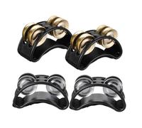 Milisten 4 Pezzi Foot Tambourine For Shoes Double Row Bells Ergonomic Pedal Sound For Drumming And Guitar Playing