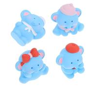 Milisten 4 Pezzi Microlandscape Elephant statuetta di elefante in miniatura mini scultura di elefante topper per torta con mini animali decorazioni per torta di elefanti resina Sky-Blue