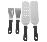 Milisten 4pezzi Spatola Per Barbecue in Acciaio Resistente Kit Spatola Per Piastra Utensili Da Cucina Per Bistecche Per Pancake Pala Per Pizza Multiuso Per Mescolare e Girare Durevole