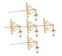 Milisten 5 Pezzi applique da parete lampada da parete Casa delle bambole mini lanterna lampadario mini della casa piccolo di lampada da parete D'oro
