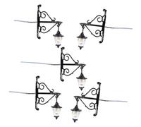 Milisten 5 Pezzi applique da parete mini della casa mini lanterna per casa delle bambole lampadario lampada sospensione applique in miniatura piccola lampada da parete Nero