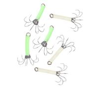Milisten 6 Fluorescente per Totanare e Calamari Inossidabile Resistente alla Corrosione Ganci Leggeri e Realistici per in Accessori Outdoor per Artificiali