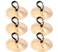 MILISTEN 6 Pcs Danza del ventre dita piatti in ottone ciambella dita strumento musicale per ballerina ballerina party oro