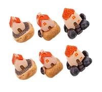Milisten 6 Pezzi Miniature Garden Houses Resin Micro Landscape Decor Terrarium Accessories Rustic Village Style For DIY Craft And Home Ornament