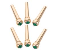 Milisten 6 Piroli in Ottone per Chitarra Acustica Folk, Set da 6 Pezzi con Intarsi in Cristallo, per Sostituzione Ponte, Miglioramento Tono e Fissaggio Corde Stabile, Compatibili