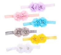 Milisten 6pezzi Fasce Per Per Ragazzo Ragazza Fiorellini Per Compleanni e Occasioni Speciali Elastiche e Confortevoli Vari Colori