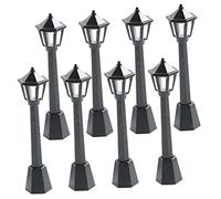 Milisten 8 Pezzi Mini Ornamenti di Light Street Casa in miniatura con mini lanterne lampioni in miniatura arredamento di piccoli lampioni lampione stradale micro paesaggio plastica Nero
